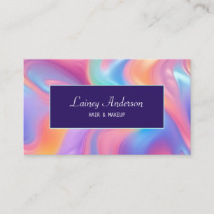Stijlvolle trendy groovy neon nep holografisch visitekaartje