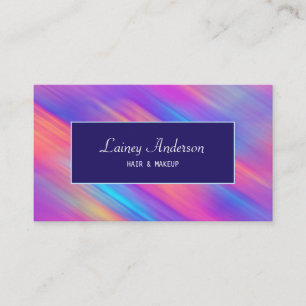 Stijlvolle trendy groovy neon roze blauw paars visitekaartje
