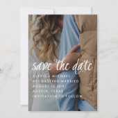 Stijlvolle trendy kalligrafie Bewaar de datumfoto Save The Date (Voorkant)