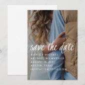 Stijlvolle trendy kalligrafie Bewaar de datumfoto Save The Date (Voorkant / Achterkant)
