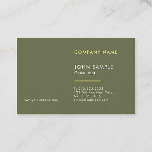Stijlvolle trendy kleur Sjabloon Luxury Profession Visitekaartje (Achterkant)