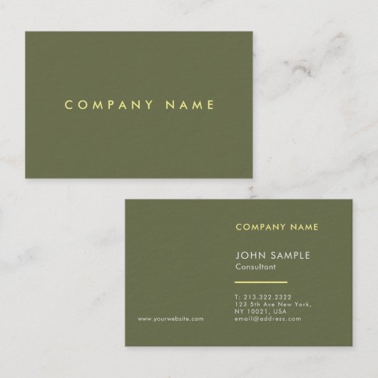 Stijlvolle trendy kleur Sjabloon Luxury Profession Visitekaartje (Voorkant / Achterkant)