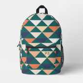 Stijlvolle trendy kleurrijke Blauwgroen monogram I Bedrukte Rugzak (Voorkant)