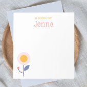 Stijlvolle trendy moderne bloem "een notitie van" notitieblok