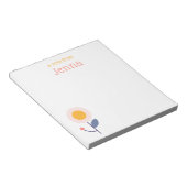 Stijlvolle trendy moderne bloem "een notitie van"  notitieblok (Schuin)