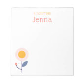 Stijlvolle trendy moderne bloem "een notitie van"  notitieblok (Voorkant)