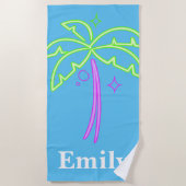 Stijlvolle trendy palmboom strandlaken (Voorkant)