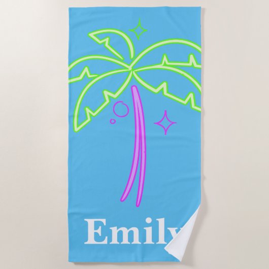 Stijlvolle trendy palmboom strandlaken (Voorkant)