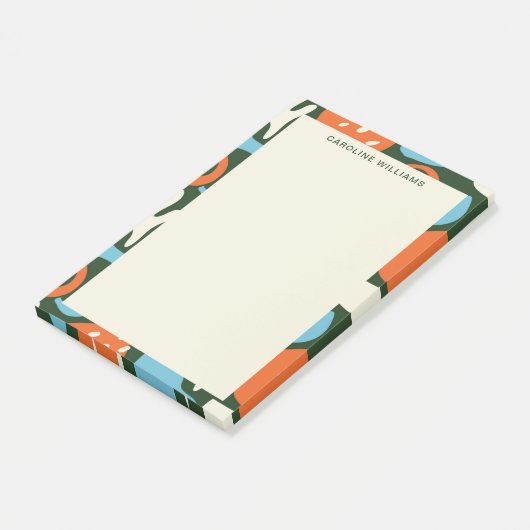 Stijlvolle trendy patroon Abstracte monogram naam Post-it® Notes (Schuin)