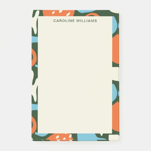 Stijlvolle trendy patroon Abstracte monogram naam Post-it® Notes (Voorkant)