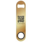 Stijlvolle Trendy QR-code Upload Bedrijfslogo Goud Speed Flessenopener (Achterkant)