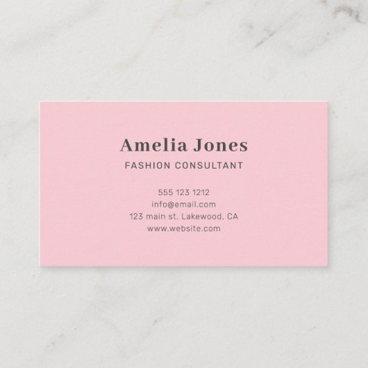 Stijlvolle trendy retro minimaal roze rood visitekaartje (Achterkant)