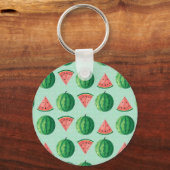 Stijlvolle trendy Waterverf watermeloen Sleutelhanger (Achterkant)