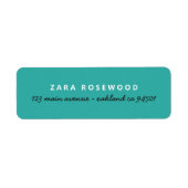 Stijlvolle trendy zeegroene retouradres etiket (Voorkant)