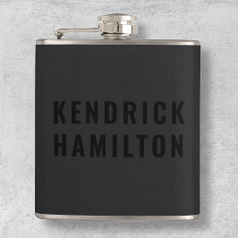 Stijlvolle trendy zwarte uit moderne minimalistisc heupfles