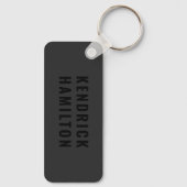Stijlvolle trendy zwarte uit moderne minimalistisc sleutelhanger (Achterkant)