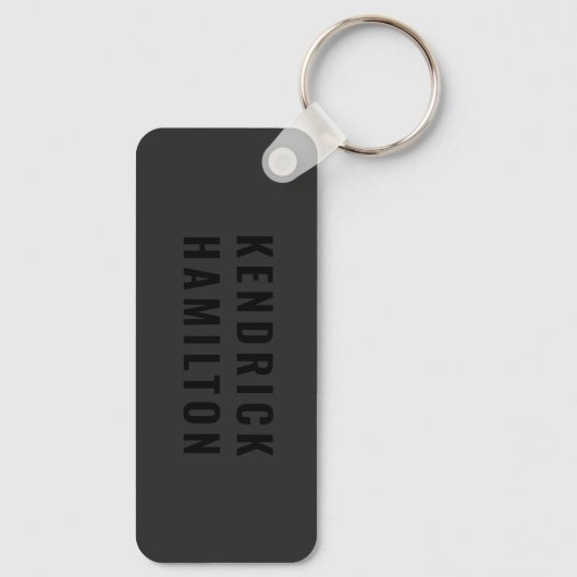 Stijlvolle trendy zwarte uit moderne minimalistisc sleutelhanger (Achterkant)