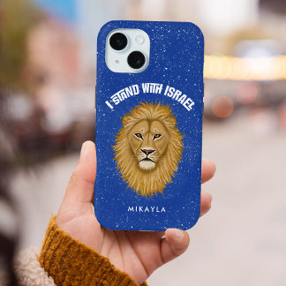 Stijlvolle tribune met Israël. Leeuw van Juda | Bl iPhone 15 Case