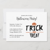 Stijlvolle 'Trick or treat' van Halloween Party Kaart (Voorkant)