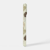 Stijlvolle tropische bladpatroon beige, steen iPhone 15 case (Rechterkant)