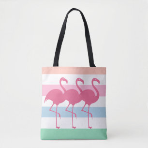 Stijlvolle tropische flamingo tote bag