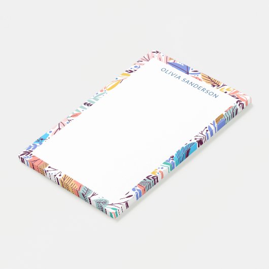 Stijlvolle tropische Floral Lijst - Persoonlijke n Post-it® Notes (Schuin)