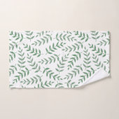 Stijlvolle tropische groene bladeren op wit bad handdoek (Handdoek)