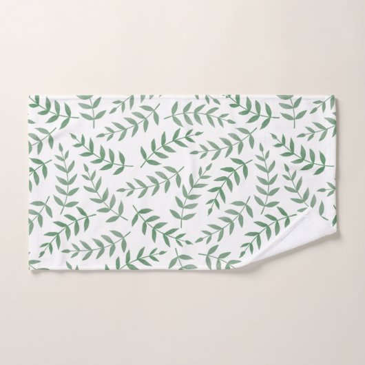 Stijlvolle tropische groene bladeren op wit bad handdoek (Handdoek)
