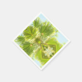 Stijlvolle tropische groene palmboom blad servet (Hoek)