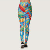 Stijlvolle tropische vis plezier patroon leggings (Achterkant)