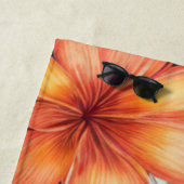 Stijlvolle Tropische Waterverf Bloemen Strandlaken (In situ)