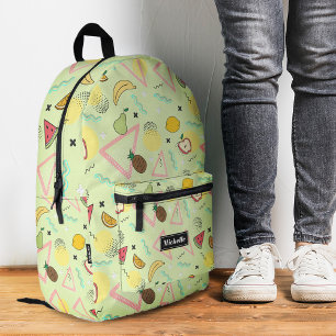 Stijlvolle Tropische Zomer Fruit Groen Bedrukte Rugzak