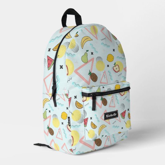 Stijlvolle tropische zomer fruit watermeloen blauw bedrukte rugzak (Achterkant Hoek Links)