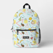 Stijlvolle tropische zomer fruit watermeloen blauw bedrukte rugzak (Voorkant)