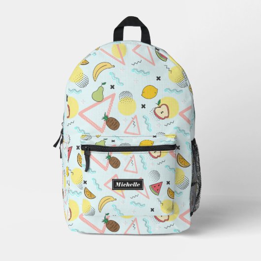 Stijlvolle tropische zomer fruit watermeloen blauw bedrukte rugzak (Voorkant)