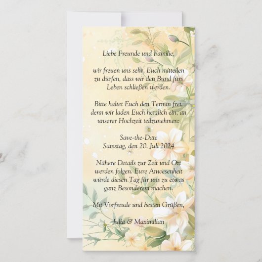 Stijlvolle trouwdag in pastel save the date (Voorkant)