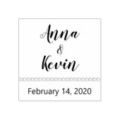 Stijlvolle trouwdatum bruid en bruinnamen rubberstempel (Afrduk)