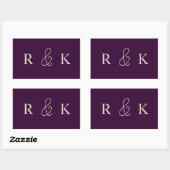 Stijlvolle trouwparen met monogram rechthoekige sticker (Vel)