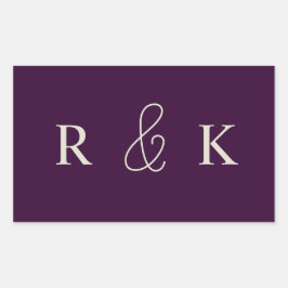 Stijlvolle trouwparen met monogram rechthoekige sticker