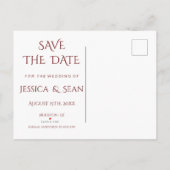 Stijlvolle trouwringen, robijnrood & glitter bruil aankondigingskaart (Achterkant)