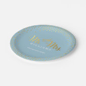 STIJLVOLLE TROUWTAFEL mini confetti goud blauw Papieren Bordje (Gekanteld)