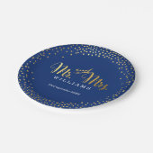 STIJLVOLLE TROUWTAFEL mini confetti gouden marine Papieren Bordje (Gekanteld)