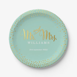 STIJLVOLLE TROUWTAFEL mini confetti gouden munt Papieren Bordje
