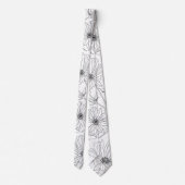 stijlvolle tuinbloemen zwart ontwerp stropdas (Achterkant)