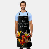 Stijlvolle Tulp-bloemen op zwart Schort (Gedragen)