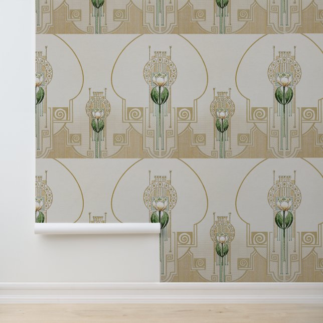 Stijlvolle Tulpen Art-Nouveau Medaljons Home Decor Behang (Applicatie)