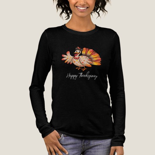 Stijlvolle Turkije Thanksgiving Tri-Blend Shirt (Voorkant)