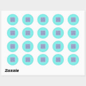 Stijlvolle turquoise bedank sticker voor de bruilo (Vel)