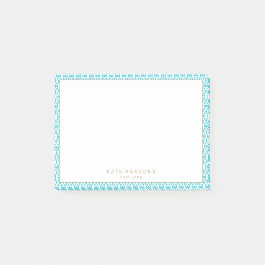 Stijlvolle Turquoise Blauwe Patroon Post-it Notiti Post-it® Notes (Voorkant)