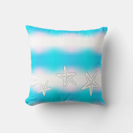 Stijlvolle turquoise blauwe zeester vis oceaan kus kussen